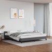 Estructura de cama con cabecero cuero sintético gris 160x200cm