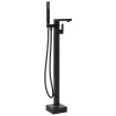 Grifo para bañera de pie acero inoxidable negro 90 cm