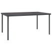 Mesa de comedor de jardín acero gris antracita 150x90x74 cm