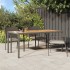 Mesa de jardín madera acacia ratán sintético gris 190x90x75