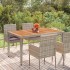 Mesa de jardín superficie de madera ratán PE gris 150x90x75