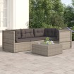 Set de muebles de jardín 4 pzas y cojines ratán sintético gris