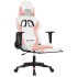 Silla gaming masaje y reposapiés cuero sintético blanco y