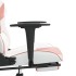 Silla gaming masaje y reposapiés cuero sintético blanco y