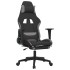 Silla gaming de masaje con reposapiés tela negro y gris