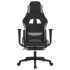 Silla gaming de masaje con reposapiés tela negro y gris