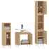 Set de muebles de baño 3 pzas madera contrachapada roble