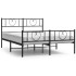 Estructura de cama cabecero y estribo metal negro 120x200