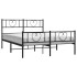 Estructura de cama cabecero y estribo metal negro 120x200