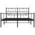 Estructura de cama cabecero y estribo metal negro 120x200