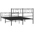 Estructura de cama cabecero y estribo metal negro 120x200