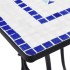 Mesa de mosaico para cafetería cerámica azul y blanco 60