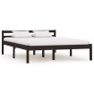 Estructura de cama madera maciza pino marrón oscuro 120x200 cm