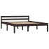 Estructura de cama madera maciza pino marrón oscuro 120x200