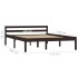 Estructura de cama madera maciza pino marrón oscuro 120x200