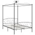 Estructura de cama con dosel metal gris 140x200