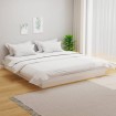 Estructura de cama de madera maciza blanca 160x200 cm