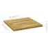 Tablero de mesa cuadrado madera maciza de roble 44 mm 80x80