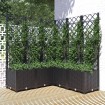 Jardinera con enrejado PP negro 120x120x136 cm