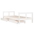 Estructura cama niños con cajones madera pino blanco 80x200