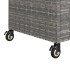 Carrito de bar con cajón ratán sintético gris 100x45x97