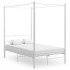 Estructura de cama con dosel metal blanco 120x200