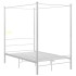 Estructura de cama con dosel metal blanco 120x200