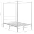 Estructura de cama con dosel metal blanco 120x200