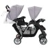 Carrito para 2 niños tandem de acero gris y