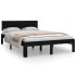 Estructura de cama madera maciza negra 120x190