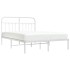 Estructura de cama con cabecero metal blanca 140x200