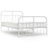 Estructura cama metal con cabecero y estribo blanco 120x190