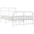 Estructura cama metal con cabecero y estribo blanco 120x190