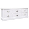 Mueble para TV madera maciza de paulownia blanca 108x30x40 cm