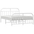 Estructura cama metal con cabecero y estribo blanco 140x200