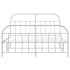 Estructura cama metal con cabecero y estribo blanco 140x200