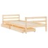 Estructura de cama para niños con cajones madera pino 90x200