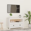 Mueble para TV de madera maciza de pino blanco 79x35x52 cm