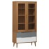 Mueble vitrina MOLDE madera maciza de pino marrón 90x35x175