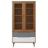 Mueble vitrina MOLDE madera maciza de pino marrón 90x35x175