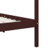 Cama con dosel madera maciza de pino marrón oscuro 140x200