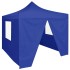 Carpa plegable profesional con 4 paredes acero azul 2x2