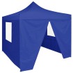 Carpa plegable profesional con 4 paredes acero azul 2x2 m