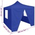 Carpa plegable profesional con 4 paredes acero azul 2x2