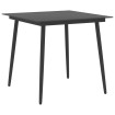 Mesa de comedor para jardín acero y vidrio negro 80x80x74 cm