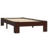 Estructura de cama madera maciza pino marrón oscuro 100x200