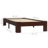 Estructura de cama madera maciza pino marrón oscuro 100x200