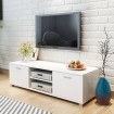 Mueble de TV blanco brillo 140x40,5x35 cm