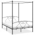 Estructura de cama con dosel metal gris 140x200