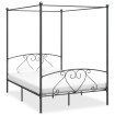 Estructura de cama con dosel metal gris 140x200 cm